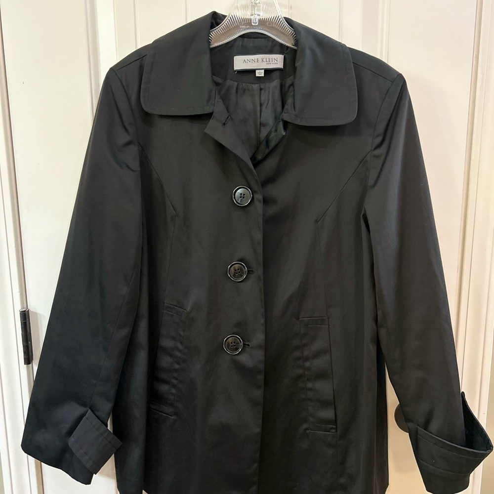 Anne Klein Women's Classic Black Trench Coat